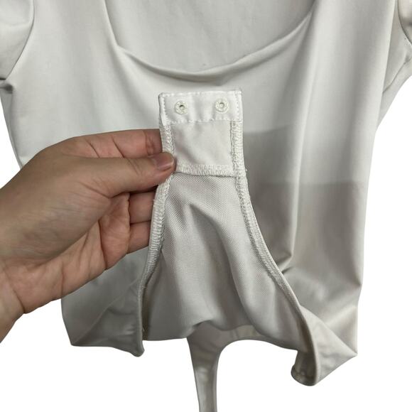 Minimalist chic scoop neck bodysuit Intimately Free People white short sleeve S - Picture 4 of 6